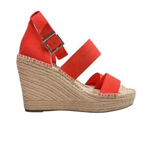 Inc International coral open toe platform wedges